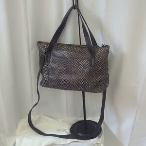 Hammitt Brown and White Polka Dot Shoulder Bag With Crossbody Strap